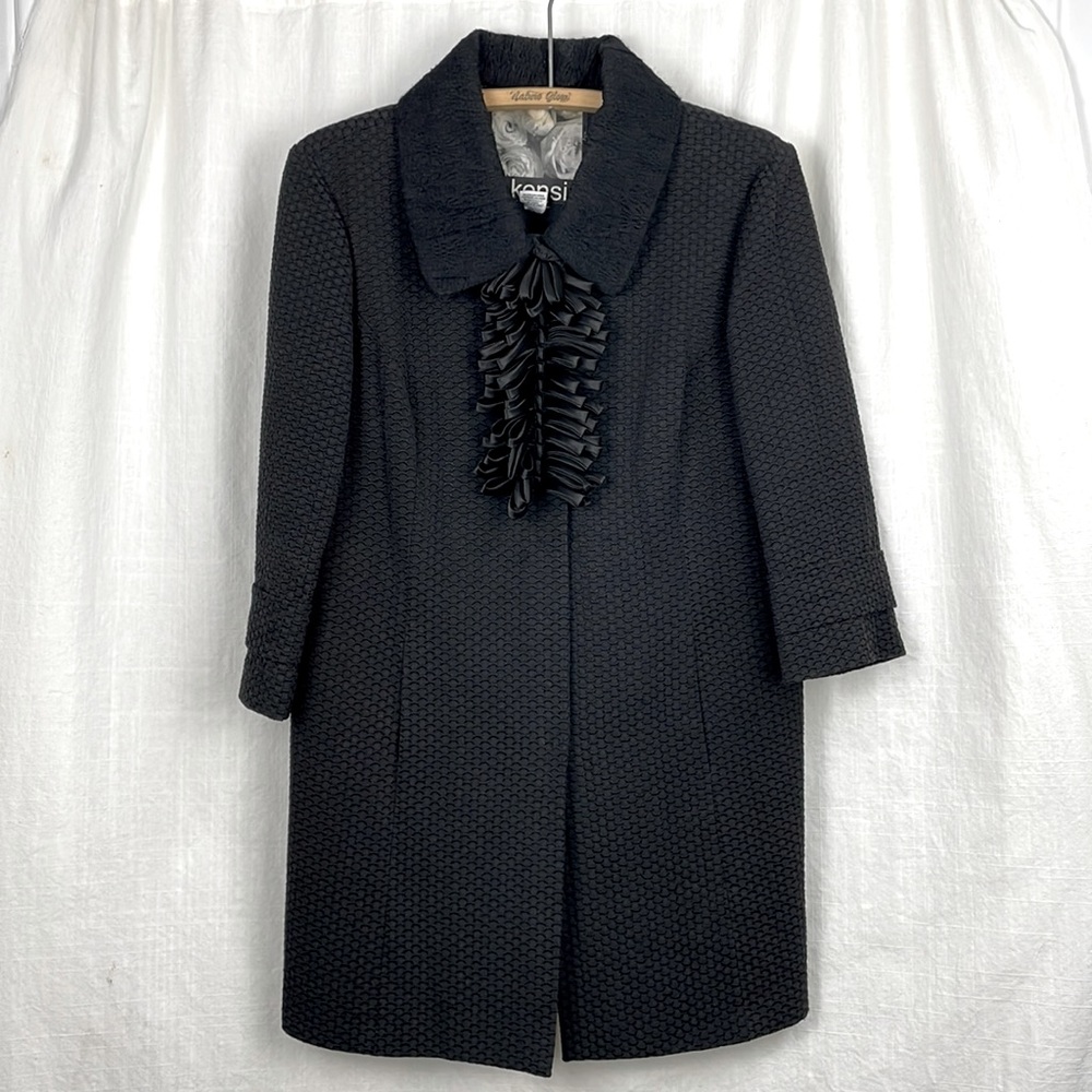 Vintage KENSIE Coat black chic refined medium length